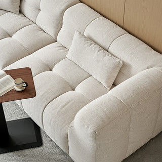 爱依瑞斯奶油风泡芙沙发设计师客厅小户型直排布艺沙发134 直排268cm