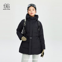 KOLON SPORT可隆女子绗缝戈尔科技防风羽绒服防泼水鹅绒服外套 LKDJ3WNK02-BK 黑色 165/M