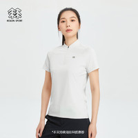 KOLON SPORT/可隆速干T恤 女子户外休闲隐藏式半拉链徒步吸湿短袖 LKZT4MN200-CR 米白 M