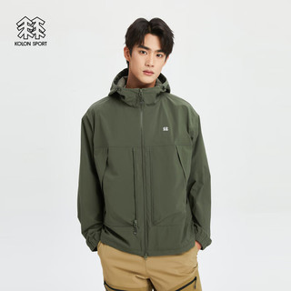 KOLON SPORT/可隆防风夹克 中性款户外可拆卸外套马甲两件套【OBLI-K系列】 LUJK4ST704-KK 橄榄绿 165/S