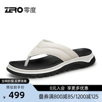 零度Zero拖鞋男2024舒适缓震软弹踩屎感轻便头层牛皮质感人字拖 白色 43