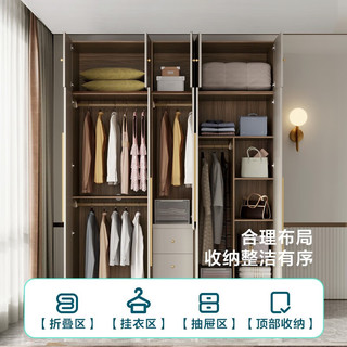 林氏家居意式轻奢衣柜家用卧室成品大衣柜2022年LU5D LU9D-A五门衣柜