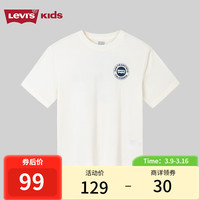 LEVI's李维斯童装24夏季男童纯棉短袖T恤儿童休闲上衣糖果白140/68(S)