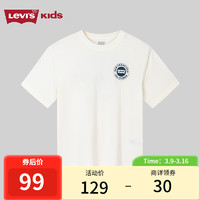 LEVI 's李维斯童装24夏季男童纯棉短袖T恤儿童休闲上衣 糖果白 140/68(S)