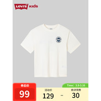 Levi's李维斯童装24夏季男童纯棉短袖T恤儿童休闲上衣 糖果白 120/60(6)