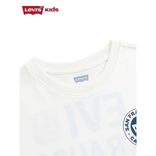 Levi's李维斯童装24夏季男童纯棉短袖T恤儿童休闲上衣 糖果白 160/80