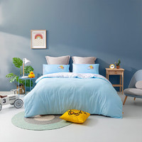 LOVO罗莱生活旗下品牌 床上磨毛四件套床单 小黄鸭美食一刻 1.5米床(被套200x230cm)
