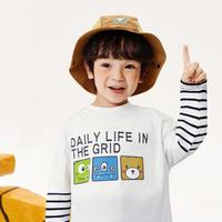 Mini Bala 迷你巴拉巴拉儿童T恤长袖假两件条纹
