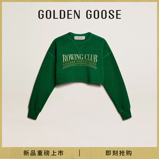 Golden Goose女装 24年春夏 棉质长袖绿色字母印花圆领运动衫卫衣 绿色 XS码(160/84A)