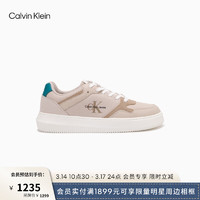 Calvin Klein Jeans24春夏男士复古街头撞色拼接叠印厚底休闲鞋YM00907 02Y-蛋壳黄 40