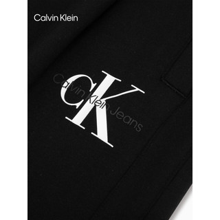 Calvin Klein Jeans24春夏男女中性松紧腰印花宽松运动短裤J400375 BEH-太空黑 S