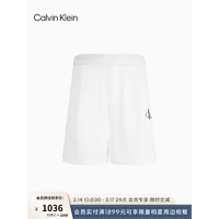 Calvin Klein Jeans24春夏男女中性松紧腰印花宽松运动短裤J400375 YAF-月光白 XS