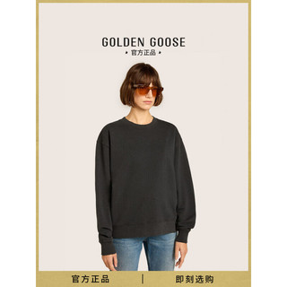 Golden Goose【亚洲版型】男女同款 24年春夏字母棉质圆领休闲卫衣 黑色 XS码