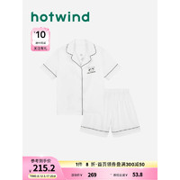 热风2024年夏季女士缎纹款短袖套装 04白色（女款P209W4600） L