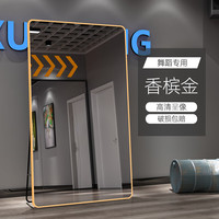新艺鸿运舞蹈镜子家用全身镜壁挂镜贴墙穿衣镜大尺寸落地镜镜跳舞镜 60*165香槟金-高清防爆 可挂可摆