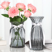 喜韶 欧式玻璃花瓶透明大号干花水培鲜花玫瑰百合插花器皿摆件客厅轻奢