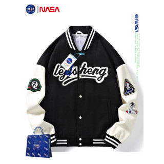 nasalike潮牌外套春秋季植绒棒球服男女美式飞行员夹克大码男士上衣服