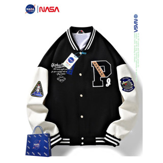 nasalike潮牌外套春秋季植绒棒球服男女美式飞行员夹克大码男士上衣服