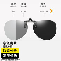 拉夫德鲁变色偏光近视夹片墨镜太阳眼镜镜夹开车防眩光防紫外线眼镜镜夹子 近视夹片-变色片