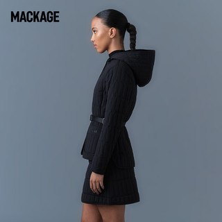 Mackage 复古绗缝系列-女士 RAJA轻薄收腰连帽羽绒服24早春款 黑色 M