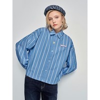 Lee XLINE23春夏新品舒适版蓝色条纹女长袖衬衫