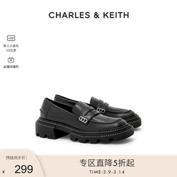 CHARLES & KEITH CHARLES＆KEITH春季女鞋CK1-70900334女士休闲甜酷厚底中跟乐福鞋