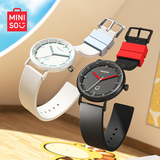 名创优品（MINISO）女士手表潮流时尚超薄手表硅胶石英表款腕表 3021-粉色
