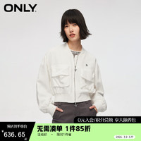 ONLY2024春季潮流休闲立领落肩短款棒球服外套女|124136049 A01 白鹭色 160/80A/S