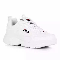 FILA 斐乐 男鞋老爹鞋新款时尚运动厚底低帮小白鞋皮面休闲板鞋正品