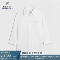 布克兄弟（BrooksBrothers）女士24早春免烫简约纯色宽距领衬衫 1001-白色 6