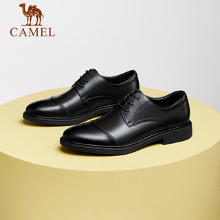骆驼（CAMEL）商务正装皮鞋男士德比鞋办公室舒适通勤鞋子 GE12235222 黑色 39