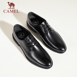 CAMEL 骆驼 男士牛皮复古擦色商务正装德比皮鞋 G13M005088 黑色 44 黑色（B款）