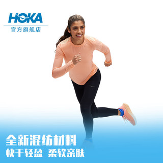 HOKA ONE ONE女款春夏专业跑步长袖T恤 AIROLITE RUN LONG SLEEVE 木瓜色