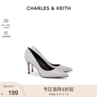 CHARLES & KEITH CHARLES＆KEITH春季女鞋CK1-60280245-2女士闪粉亮面尖头高跟婚鞋