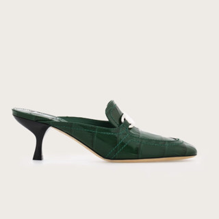 Salvatore Ferragamo 菲拉格慕 女士中跟穆勒鞋 773205 深亮绿色 7.5