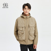 KOLON SPORT可隆防风夹克中性户外可拆卸外套马甲两件套 卡其色OG 180/XL