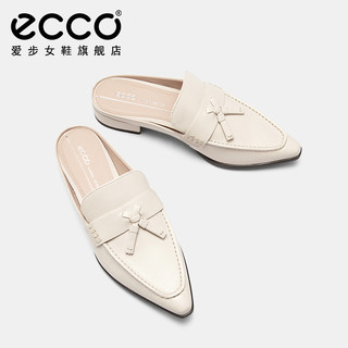 ECCO爱步女鞋 春夏法式尖头穆勒鞋包头半拖鞋凉鞋 型塑214293 石灰色21429301378（牛皮） 39