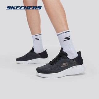 斯凯奇（Skechers）闪穿鞋休闲鞋男女同款轻便跑步鞋运动鞋232466 男款-黑色/灰色/BKGY 39