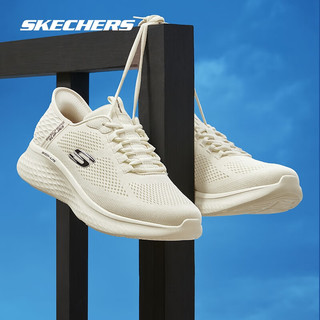 斯凯奇（Skechers）闪穿鞋休闲鞋男女同款轻便跑步鞋运动鞋232466 男款-乳白色/OFWT 45