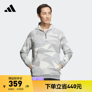 adidas 阿迪达斯 男装冬季高尔夫运动连帽卫衣IA2623 中麻灰 A/XL