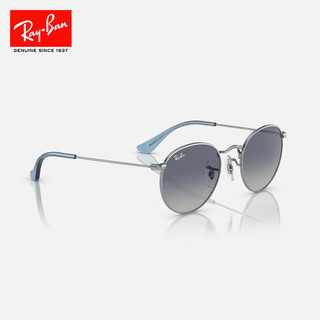 雷朋（RayBan）儿童眼镜男女孩圆形墨镜复古镜框潮酷眼镜0RJ9547S 212/4L银色镜框灰色渐变蓝色镜片