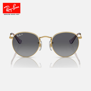 雷朋（RayBan）儿童眼镜男女孩圆形墨镜复古镜框潮酷眼镜0RJ9547S 292/T3金色镜框灰色渐变偏光镜片