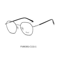 Prsr 帕莎 近视眼镜框女精致金属不规则光学眼镜架 C111-1-黑银