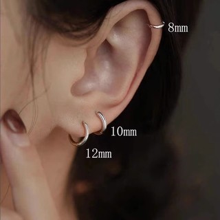 925银耳环耳圈耳骨钉女养耳洞小众高级感素圈圆圈耳扣耳钉耳饰品