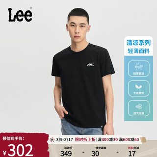 Lee 标准logo字母印花男圆领短袖T恤 LMT008142202