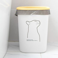 Citylong 禧天龙 家用简约纸篓厨房客厅无盖卫生桶带压圈垃圾桶