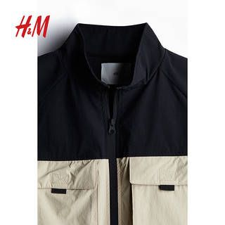 H&M2024春季新款男装宽松版型尼龙外套1214777