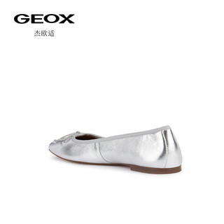 GEOX杰欧适女鞋2024春夏舒适单鞋一脚蹬日常芭蕾鞋D45W6A 银色C1007 36