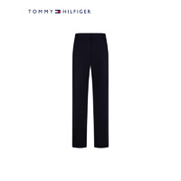 TOMMY HILFIGER【莱赛尔斜纹】24春夏女微弹暗襟商务直筒休闲裤42548 藏青色DW5 32