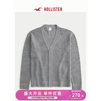 HOLLISTER24春夏休闲款宽松针织衫镂空织开衫男 356693-1 麻灰色 M (180/100A)